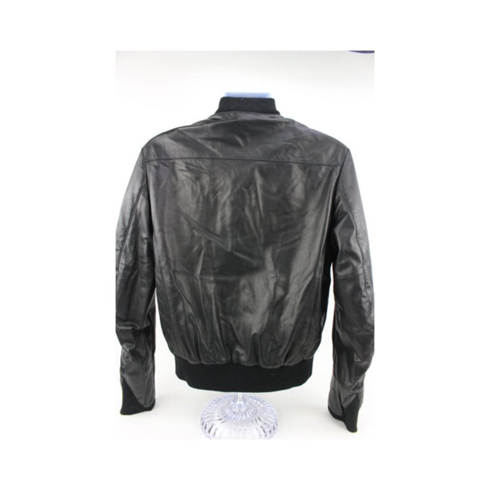 Kenzo Men's Large Limited Black Leather Moon Patch Jacket 124k17 - Picture 3 of 12